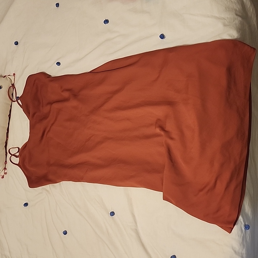 Rust midi slip dress